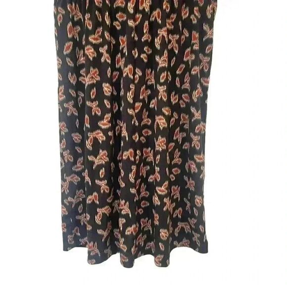 Banana Republic Women's Charcoal Gray/Yellow/Red Floral Poly/Spandex Knit Faux W - Picture 13 of 13